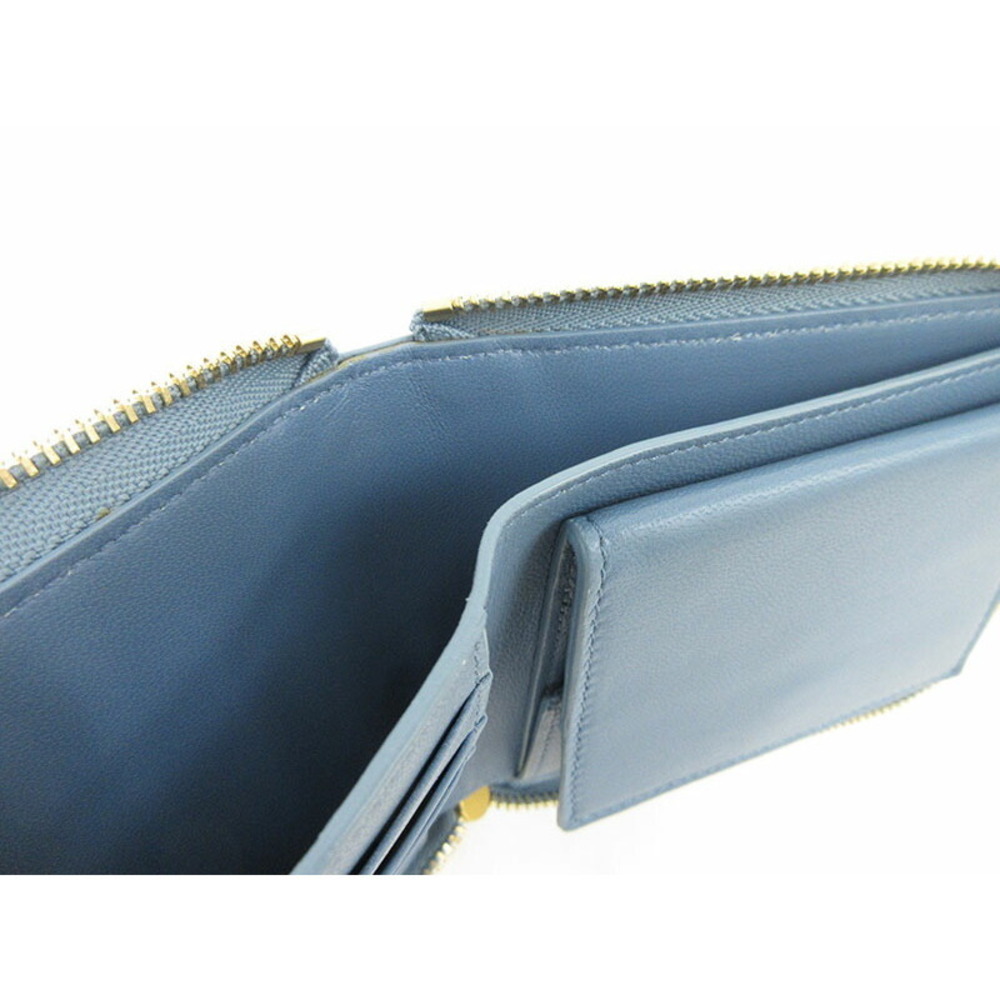 Celine Multi Function Zip Bi fold Wallet Blue - image 6